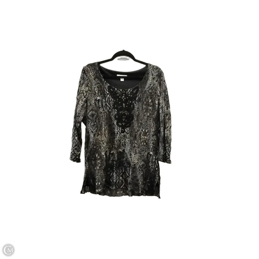 Top Long Sleeve By Coldwater Creek In Snakeskin Print, Size: Xl