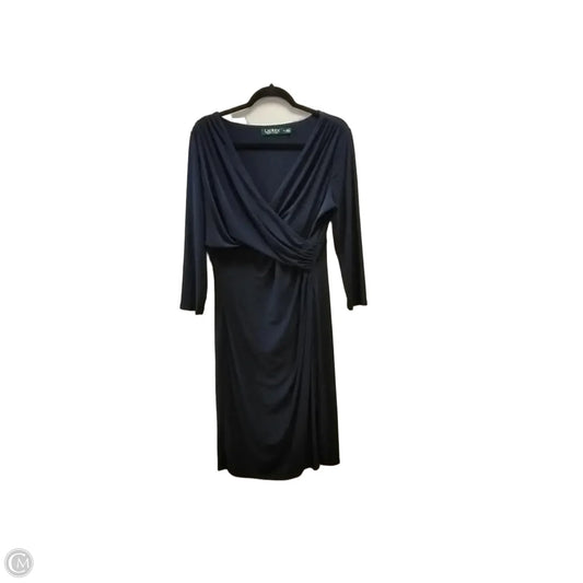 Dress Casual Midi By Ralph Lauren In Navy, Size: 14
