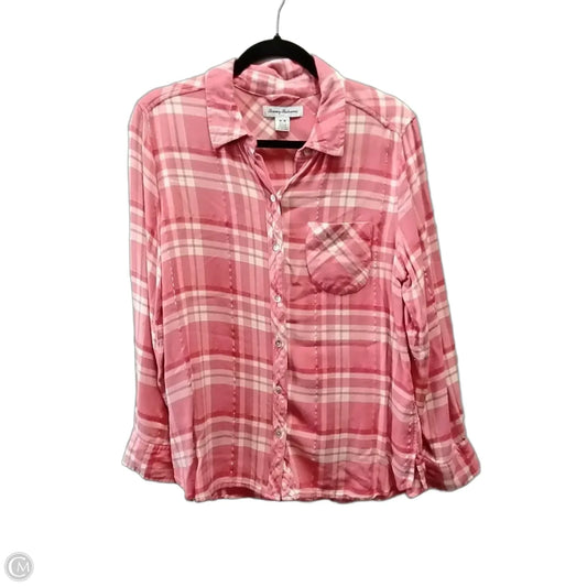 Top Long Sleeve By Tommy Bahama In Plaid Pattern, Size: M