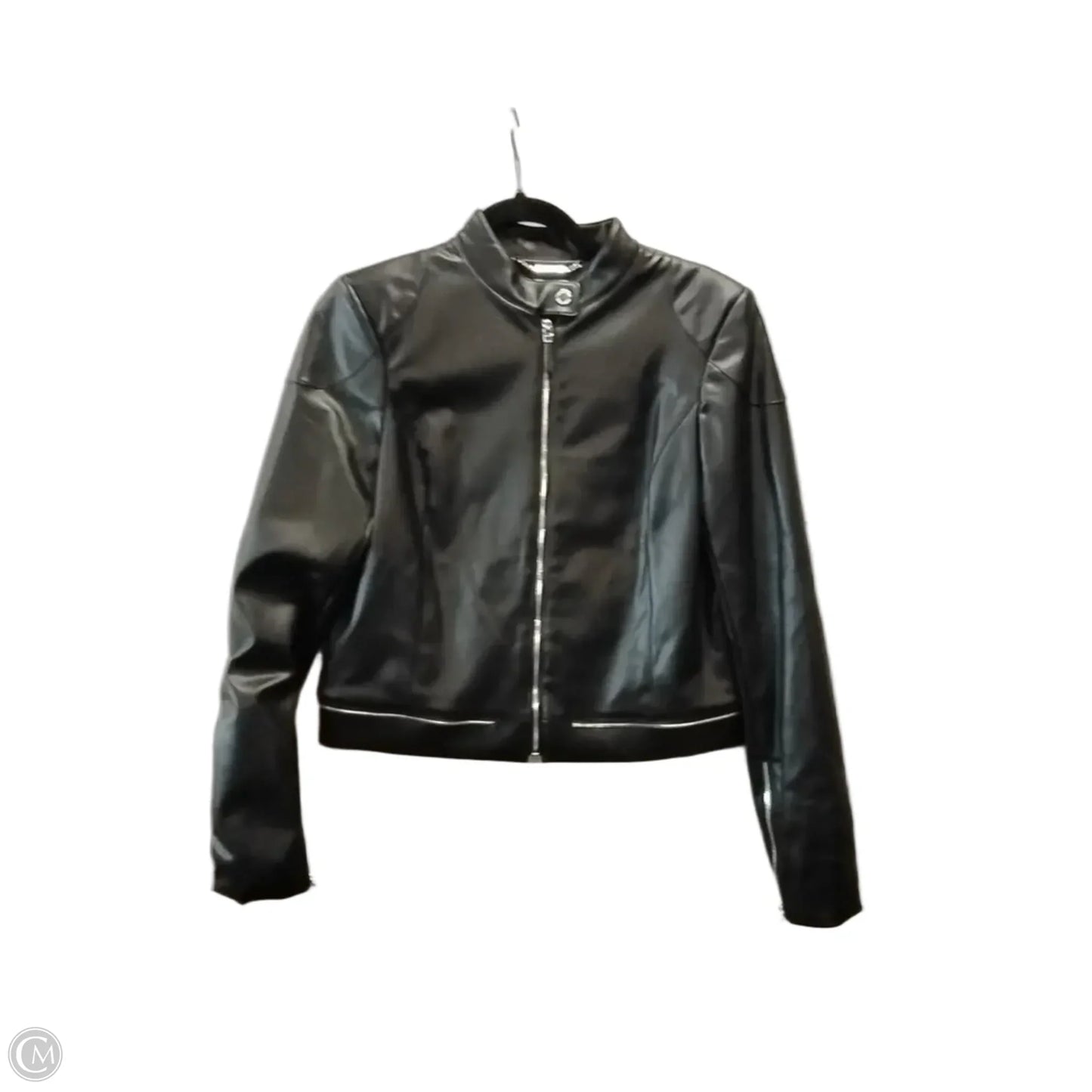 Jacket Leather By Calvin Klein In Black, Size: 6