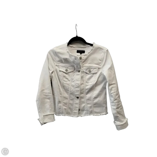 Jacket Denim By Talbots In White, Size: Xs