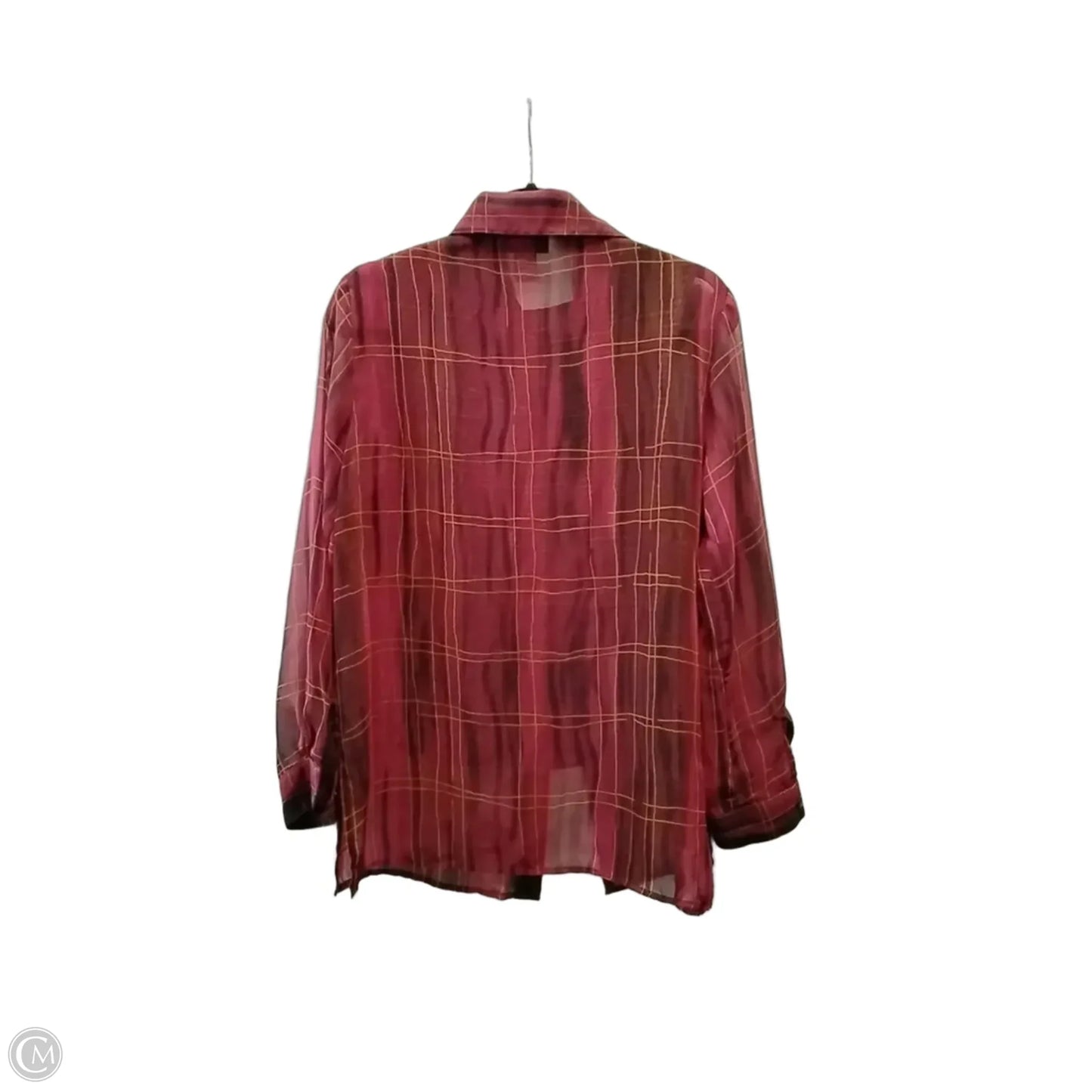 Top 2pc Long Sleeve By Notations In Plaid Pattern, Size: S