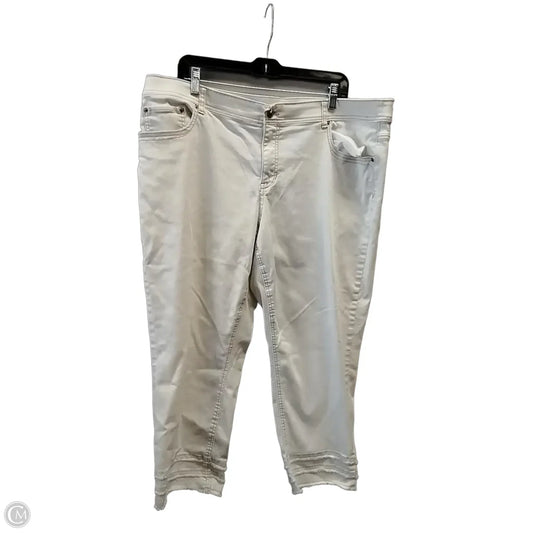 Jeans Cropped By Cj Banks In White Denim, Size: 20