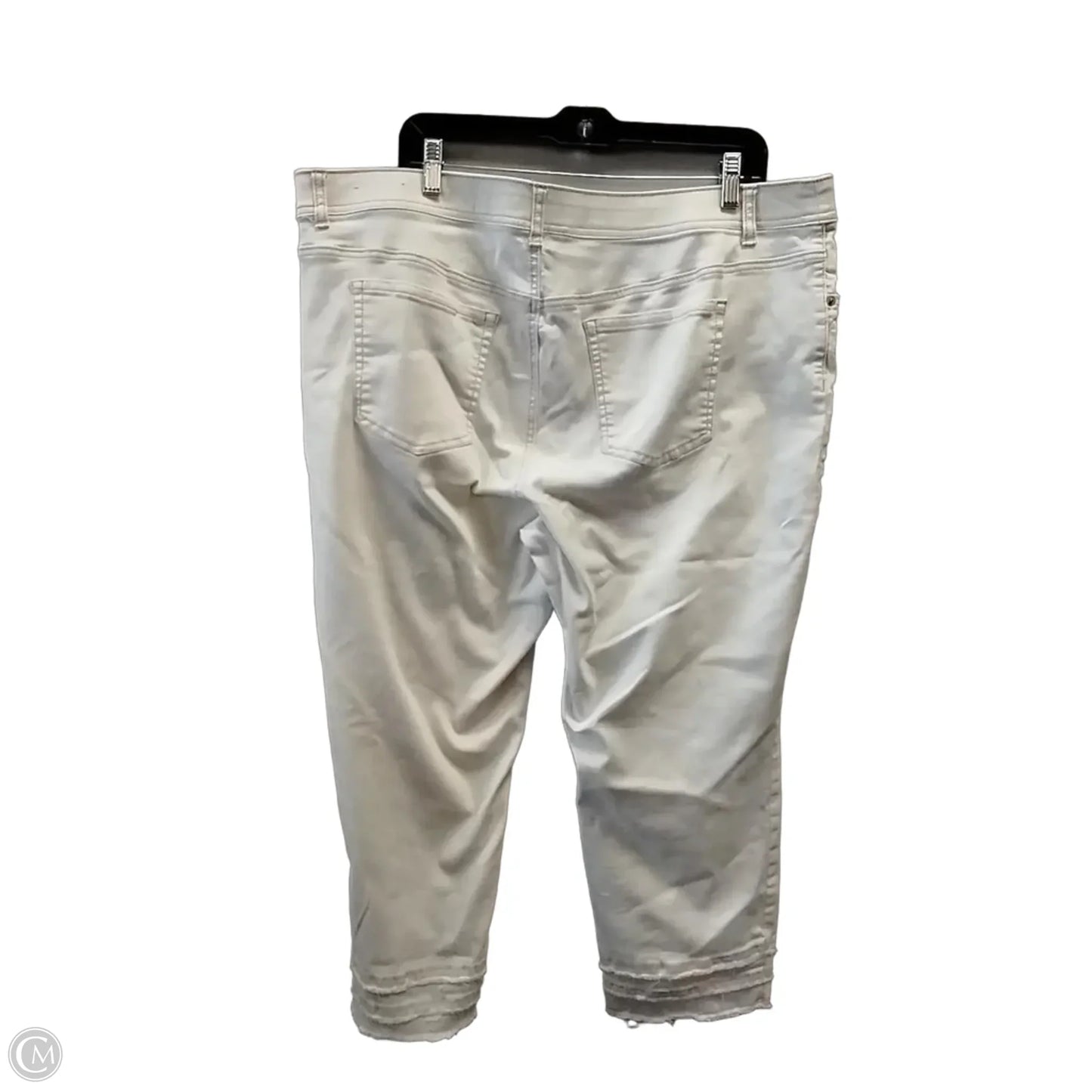 Jeans Cropped By Cj Banks In White Denim, Size: 20