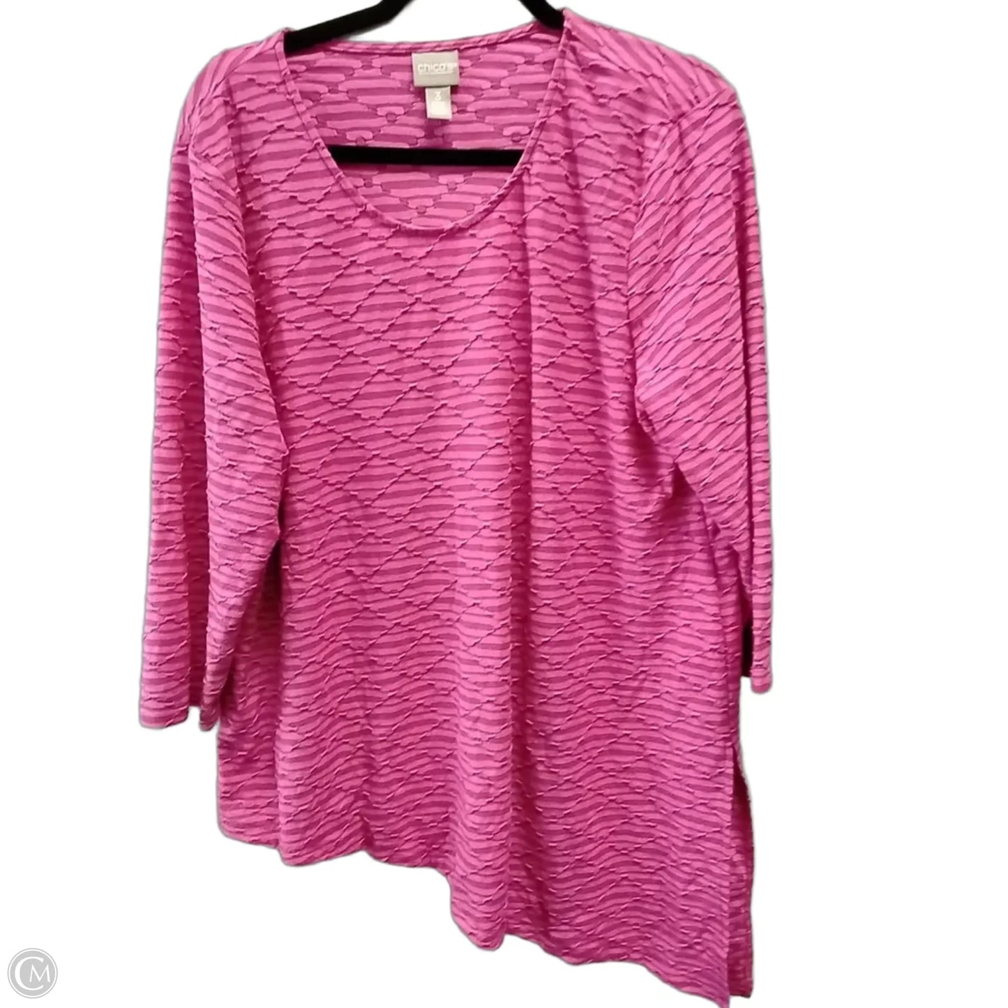 Top Long Sleeve By Chicos In Pink, Size: Xl
