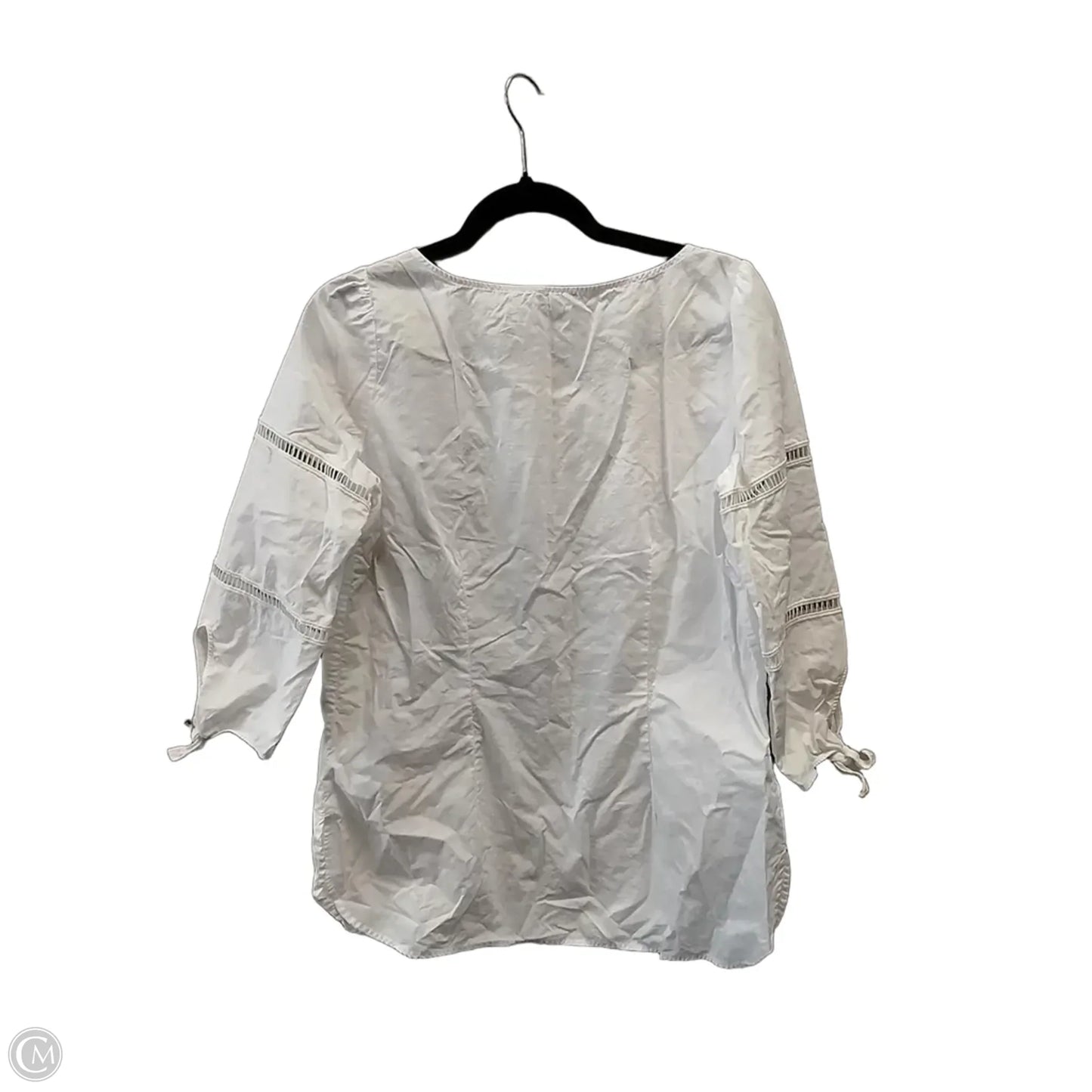 Top Long Sleeve By Talbots In White, Size: M