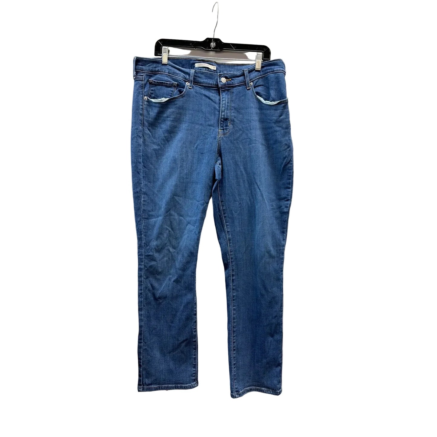 Jeans Straight By Levis In Blue Denim, Size: 16