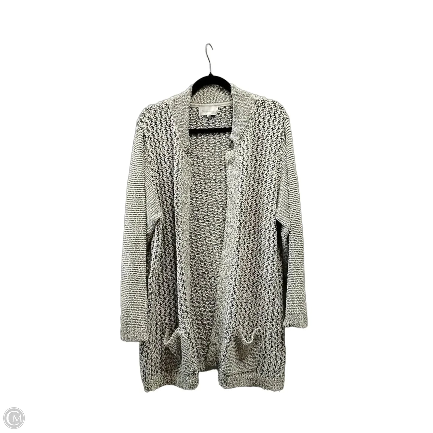 Sweater Cardigan By Skies Are Blue In Black & Cream, Size: 2x