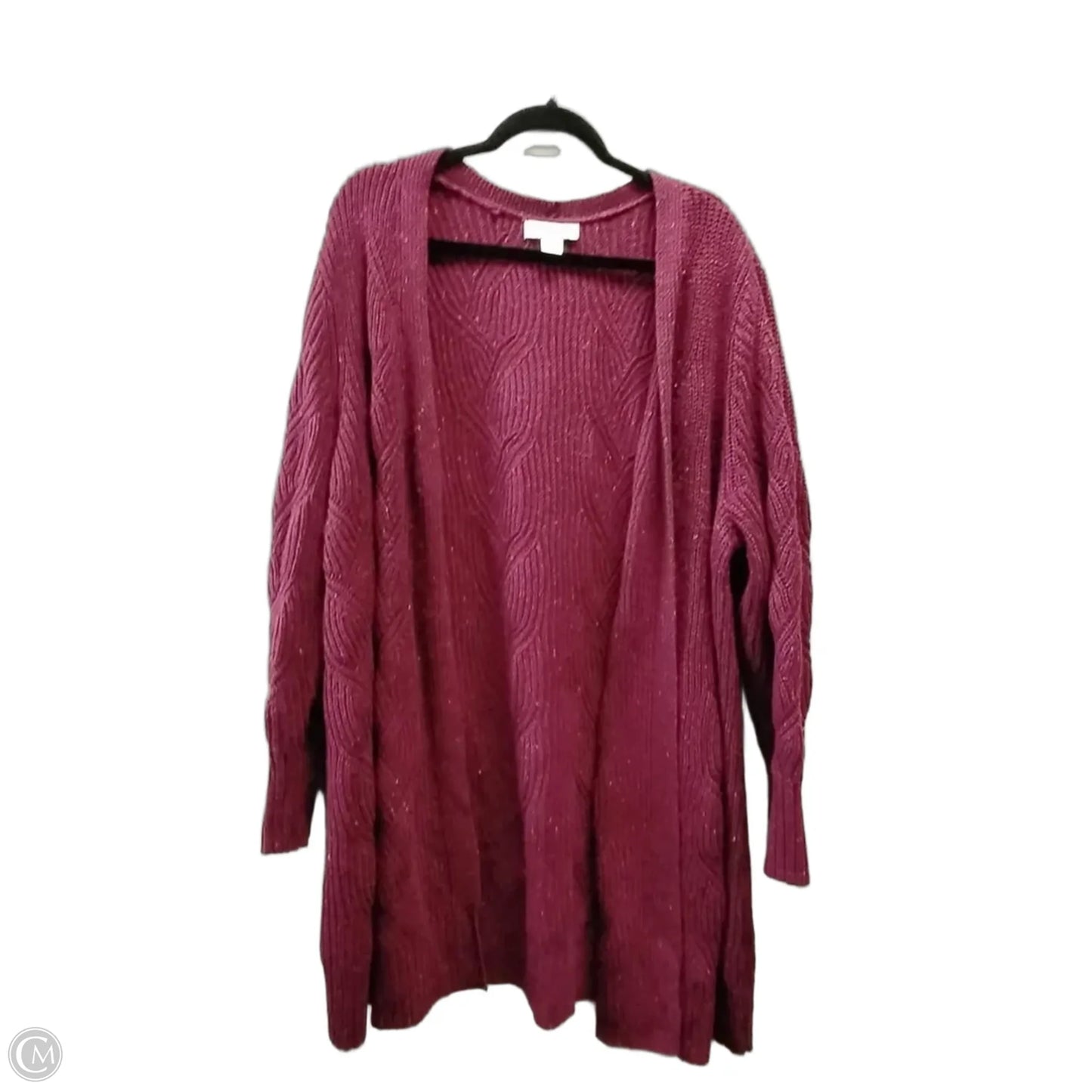 Sweater Cardigan By Cj Banks In Purple, Size: 3x