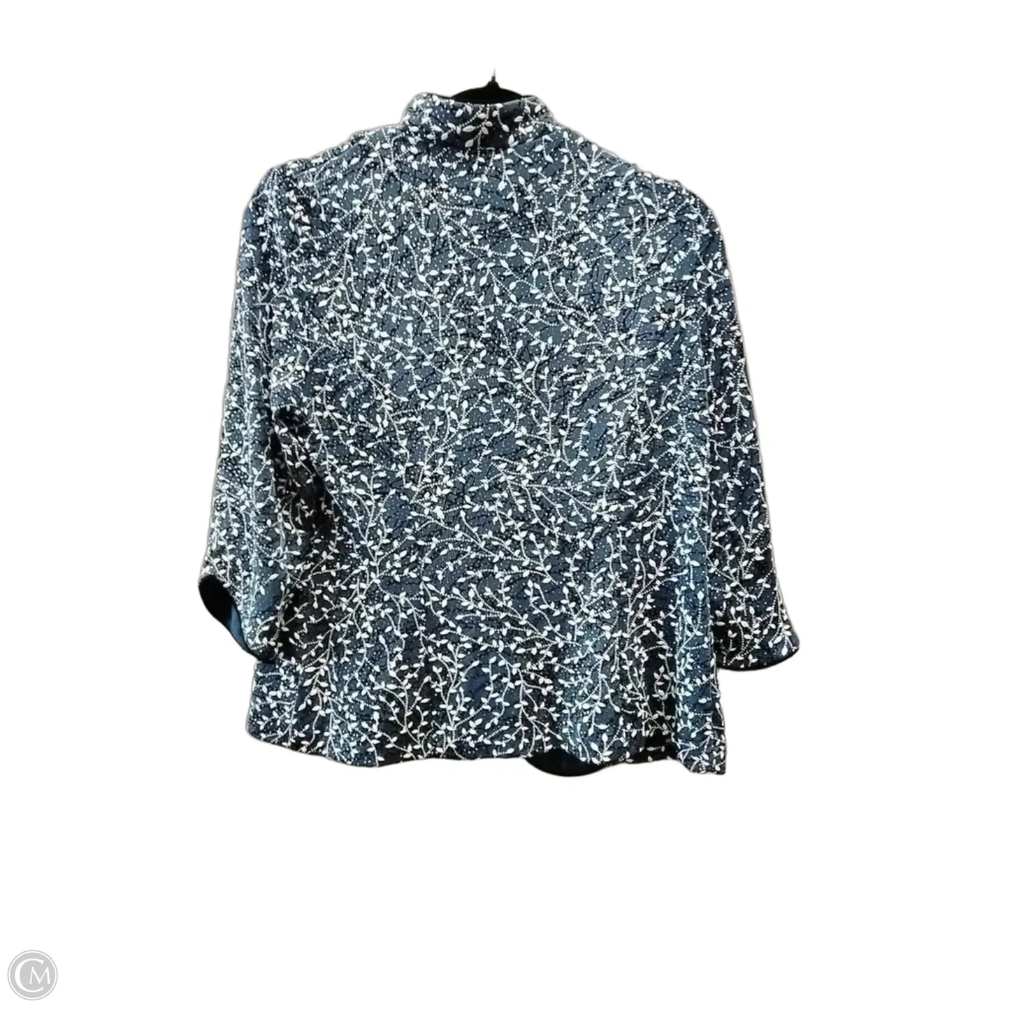 Top 2pc Short Sleeve By Alex Evenings In Blue & White, Size: M