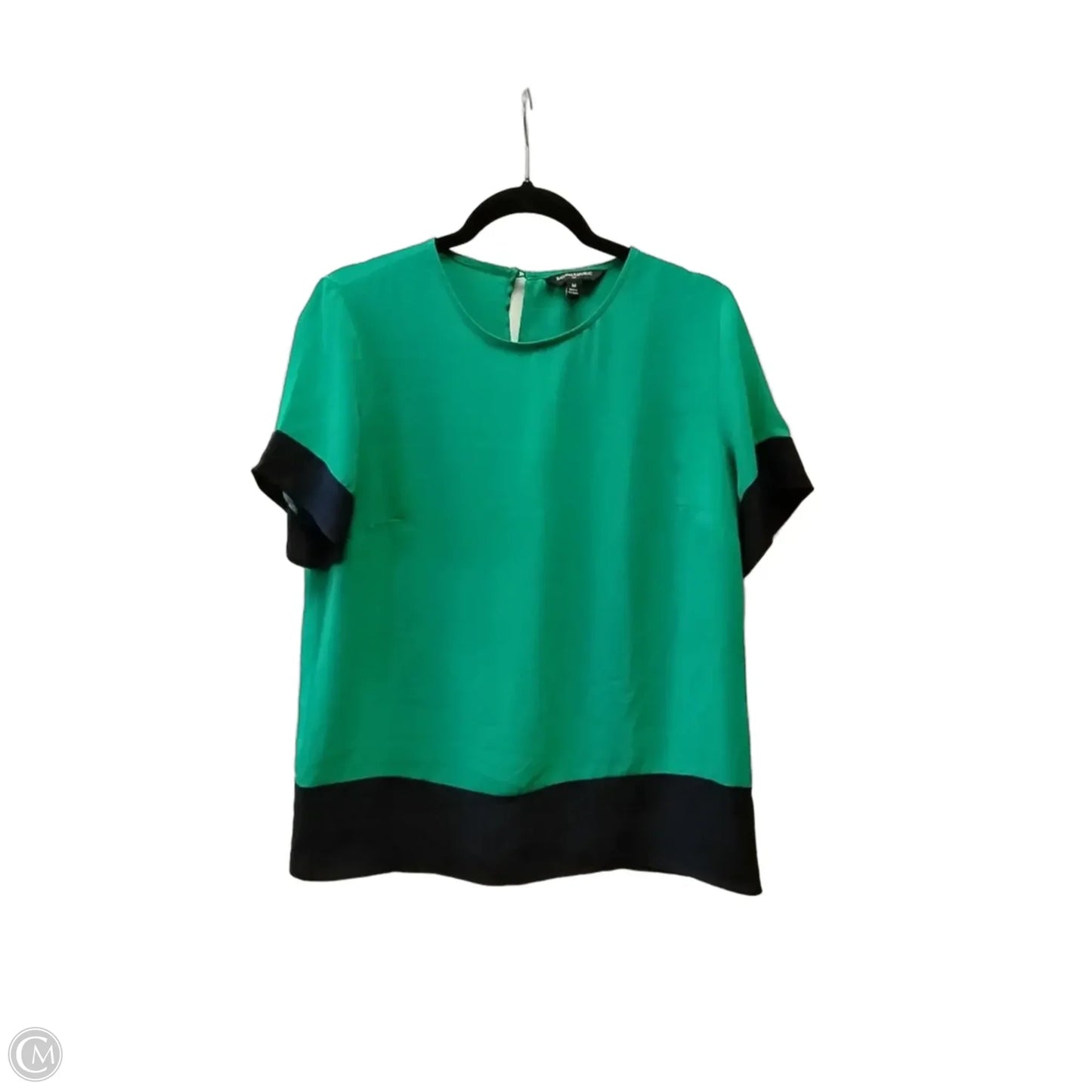 Blouse Short Sleeve By Banana Republic In Green, Size: M
