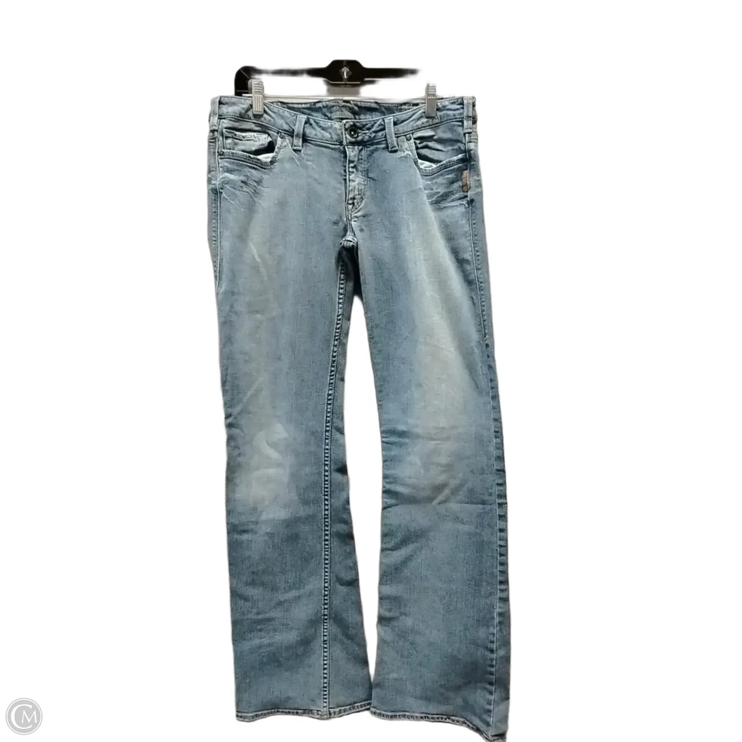 Jeans Boot Cut By Silver In Blue Denim, Size: 33
