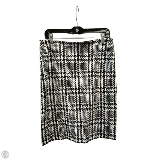 Skirt Midi By Ann Taylor In Black & White, Size: 8