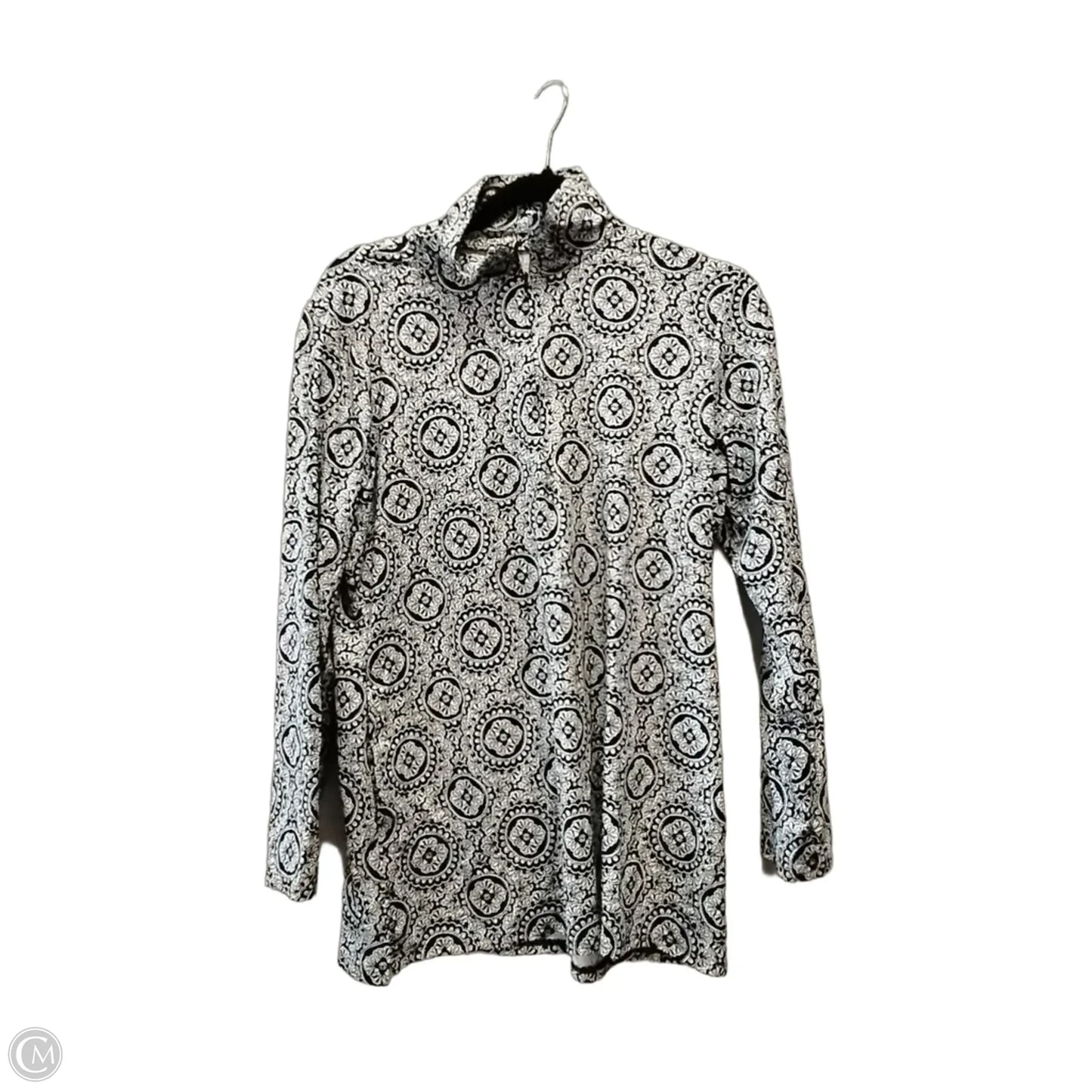 Athletic Jacket By Lands End In Black & White, Size: M