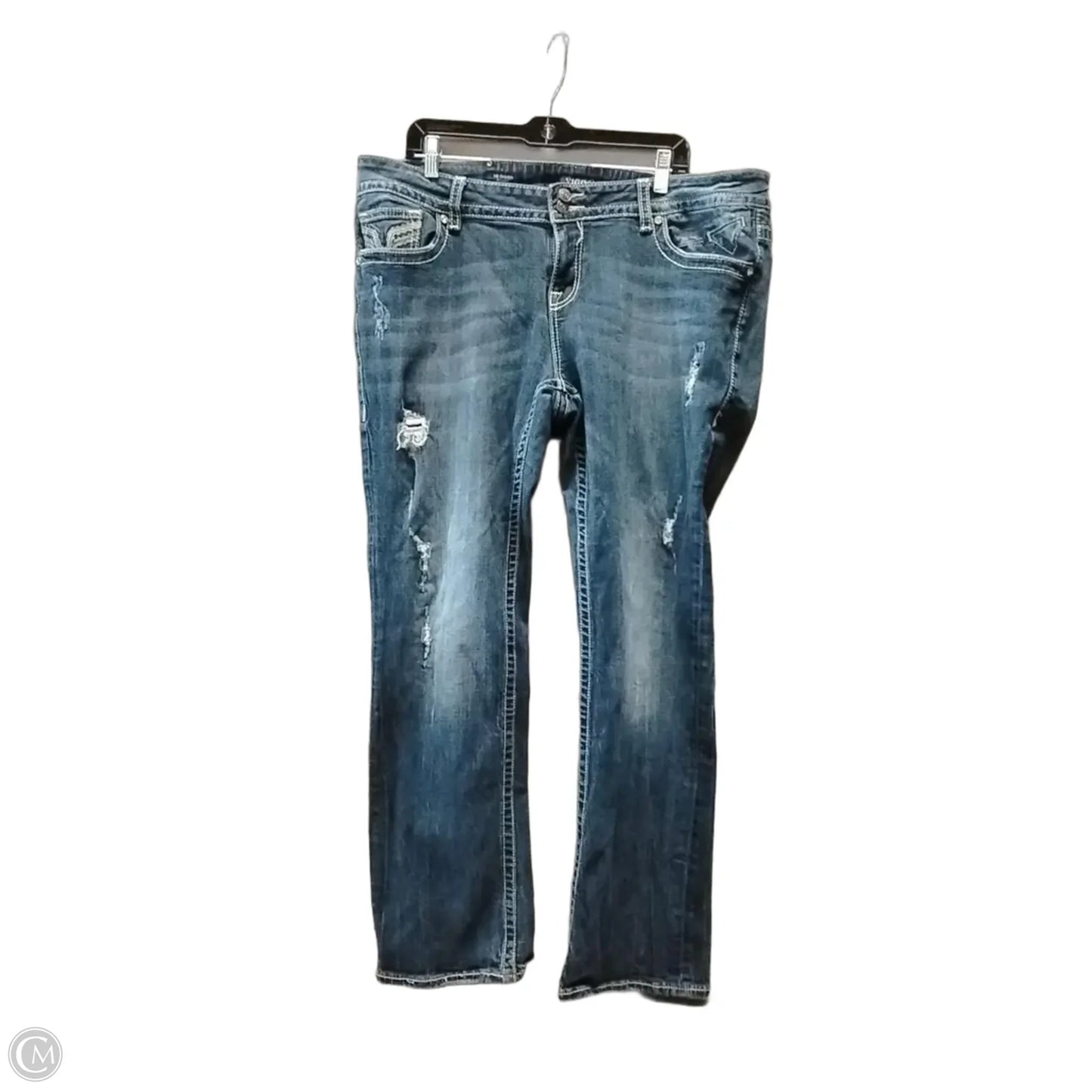 Jeans Straight By Vigoss In Blue Denim, Size: 22