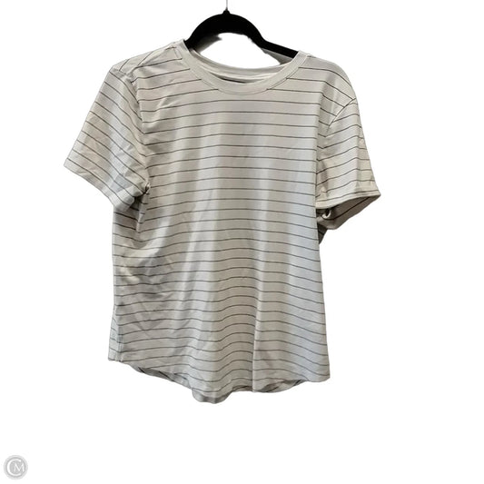 Athletic Top Short Sleeve By Lululemon In Striped Pattern, Size: S