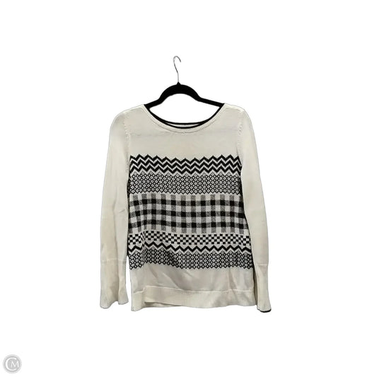 Sweater By Talbots In Black & Cream, Size: M