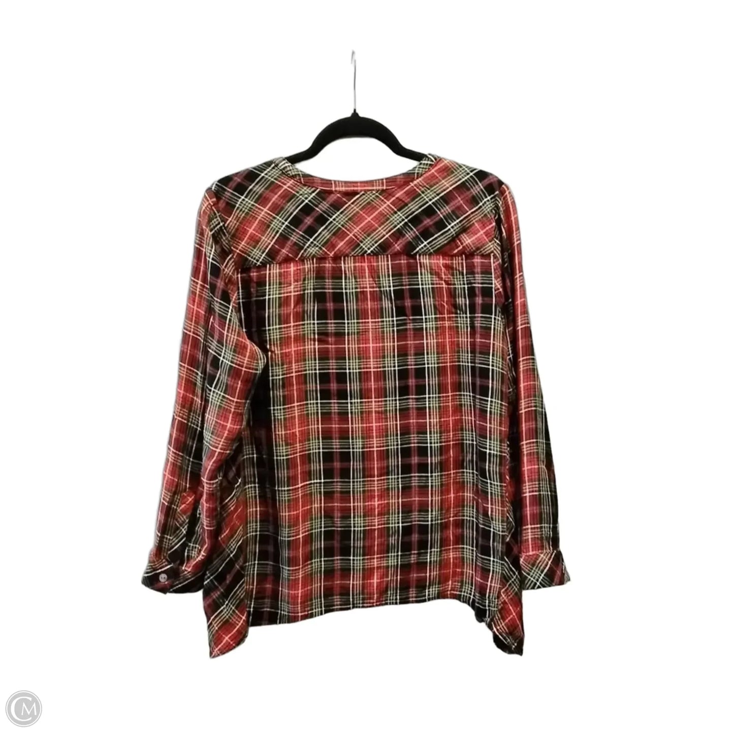 Top Long Sleeve By J. Jill In Plaid Pattern, Size: M