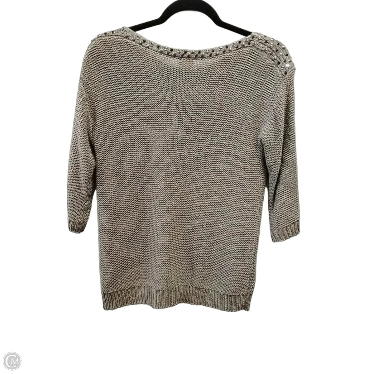 Sweater Short Sleeve By Chicos In Grey, Size: S