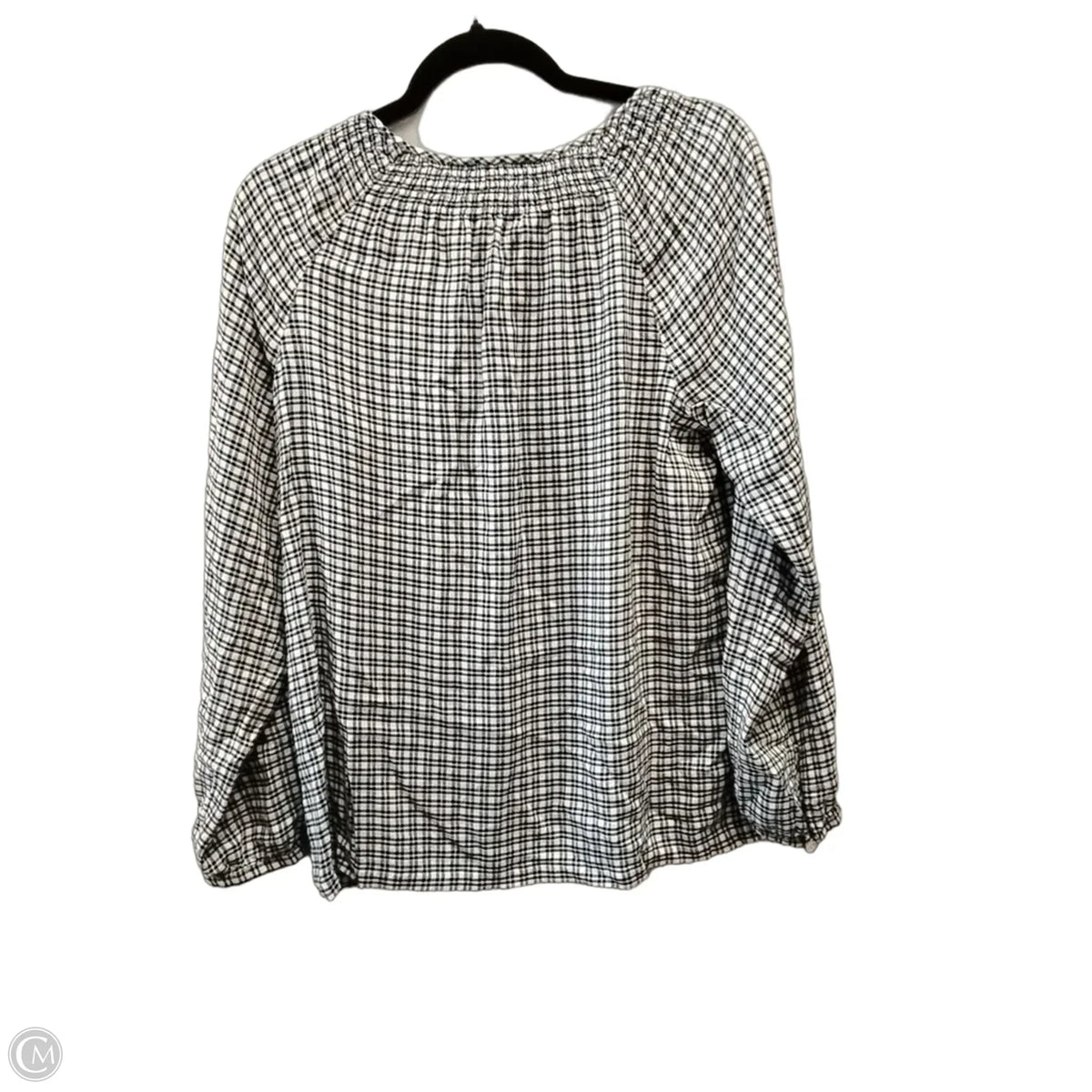 Blouse Long Sleeve By J. Jill In Plaid Pattern, Size: M