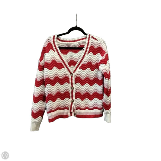 Sweater Cardigan By Maurices In Pink & Red, Size: S
