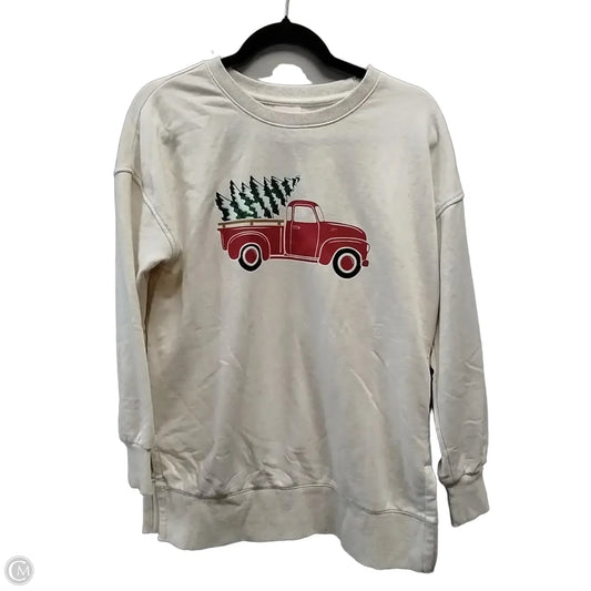 Sweatshirt Crewneck By Teddi Rose In Cream, Size: S