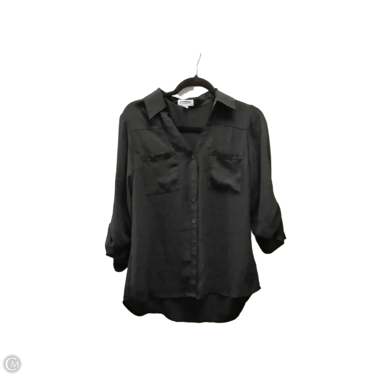 Blouse Long Sleeve By Express In Black, Size: M