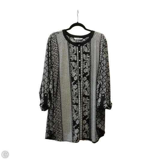 Blouse Long Sleeve By Nygard Peter In Black & White, Size: 3x