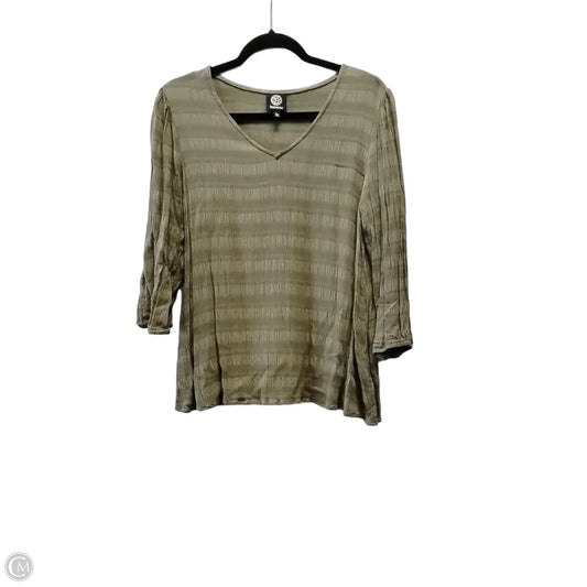 Top Long Sleeve By Bobeau In Green, Size: L