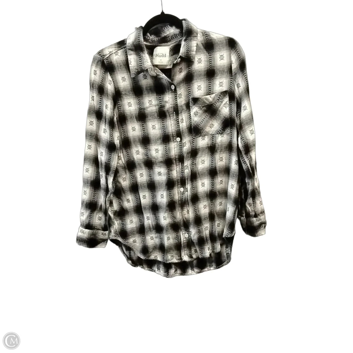Top Long Sleeve By Mudd In Plaid Pattern, Size: M