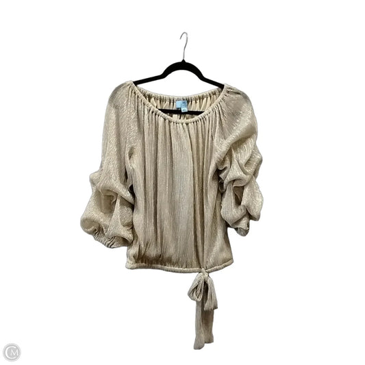 Top Long Sleeve By Cece In Gold, Size: S