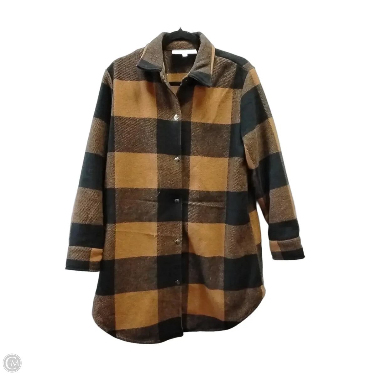 Jacket Shirt By Steve Madden In Plaid Pattern, Size: M