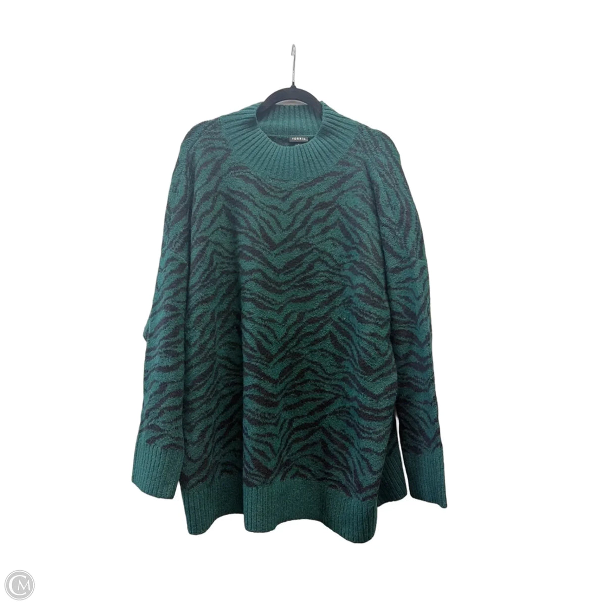 Sweater By Torrid In Black & Green, Size: 2x