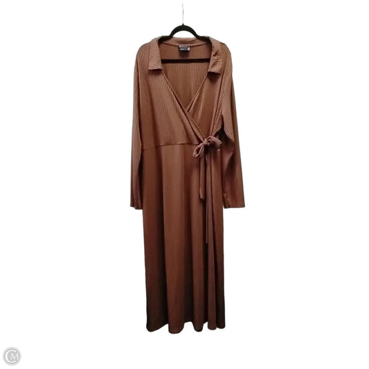 Dress Casual Maxi By Asos In Brown, Size: 3x