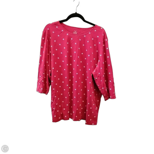 Top Long Sleeve By Cj Banks In Red & White, Size: 2x