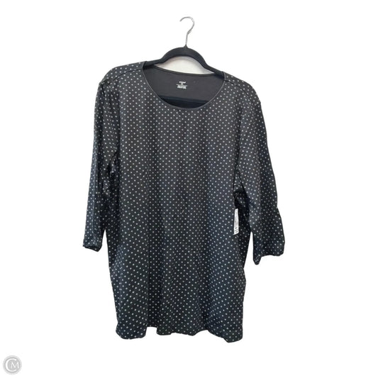 Top Long Sleeve By Cj Banks In Black & White, Size: 2x