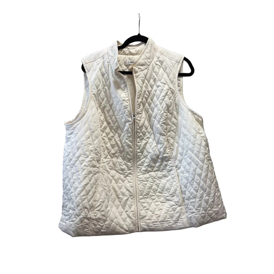 Vest Puffer & Quilted By Croft And Barrow In White, Size: 1x
