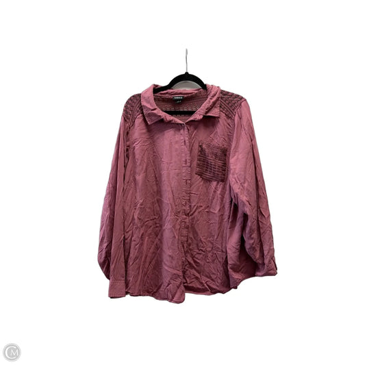 Blouse Long Sleeve By Torrid In Pink, Size: 3x