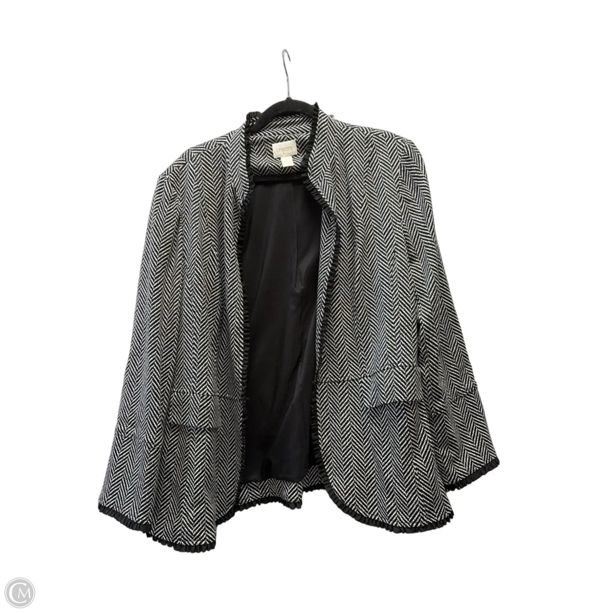 Jacket Other By Chicos In Black & White, Size: Xl