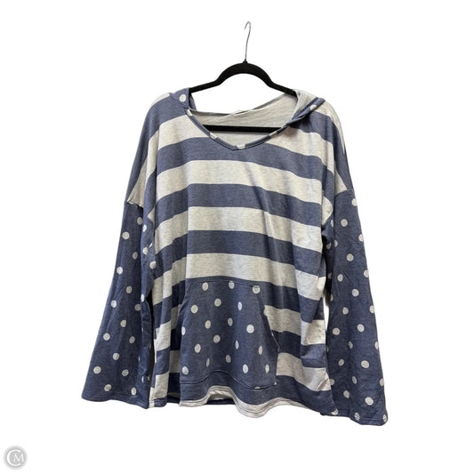 Sweatshirt Hoodie By Cme In Blue & Grey, Size: 3x