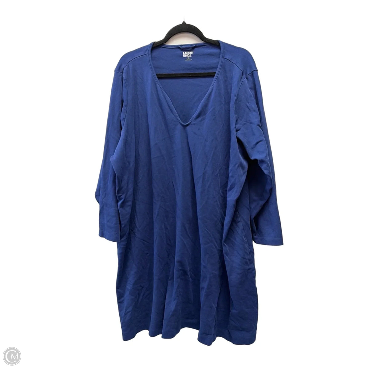 Top Long Sleeve Basic By Lands End In Blue, Size: 3x