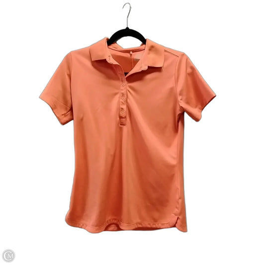 Athletic Top Short Sleeve By Nike In Orange, Size: M