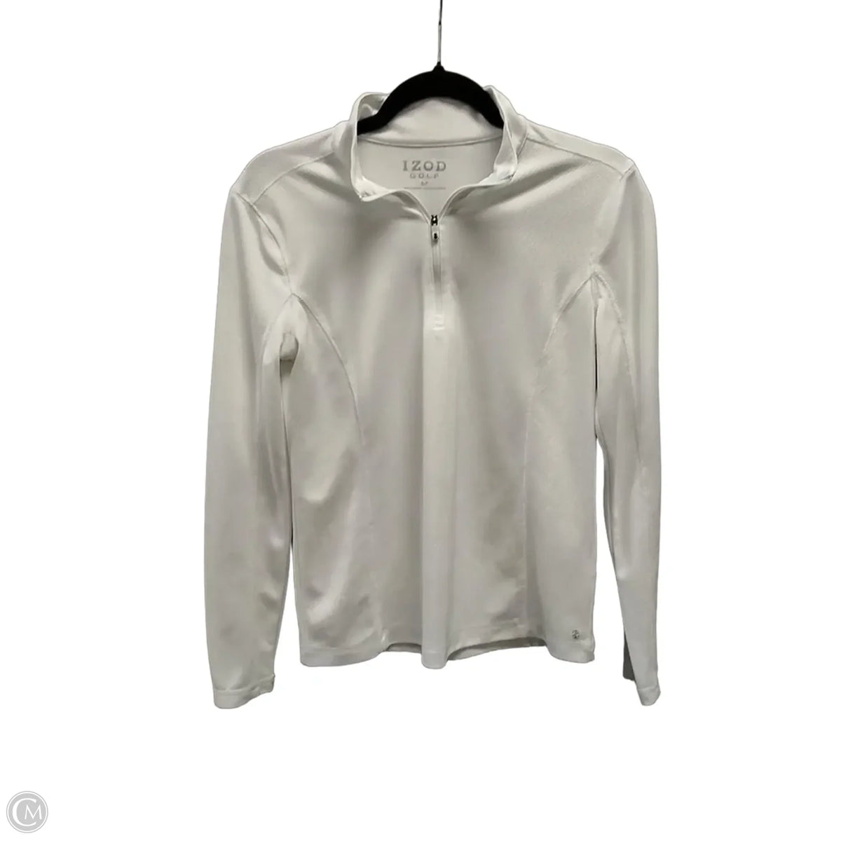 Athletic Jacket By Izod In White, Size: S