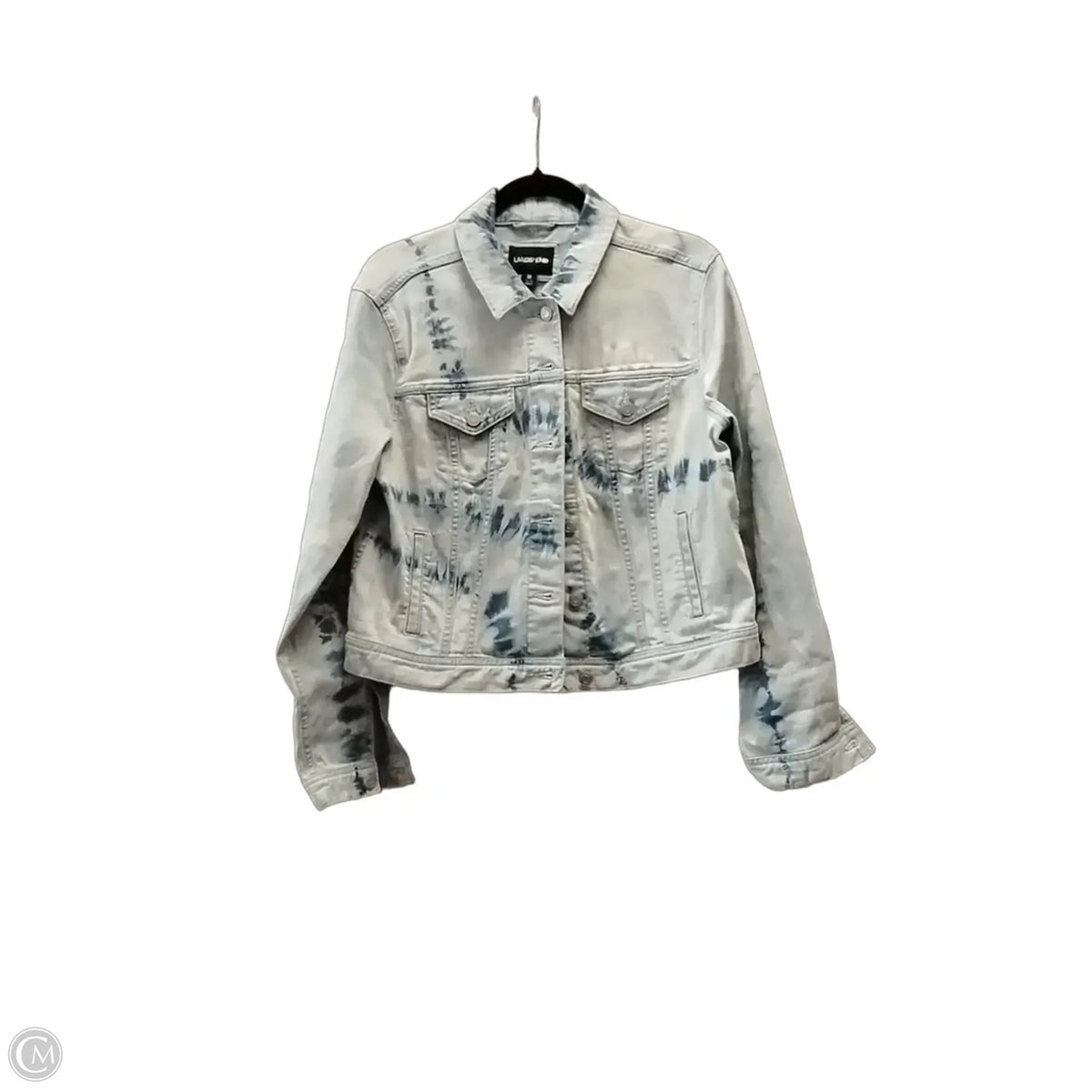 Jacket Denim By Lands End In Tie Dye Print, Size: M