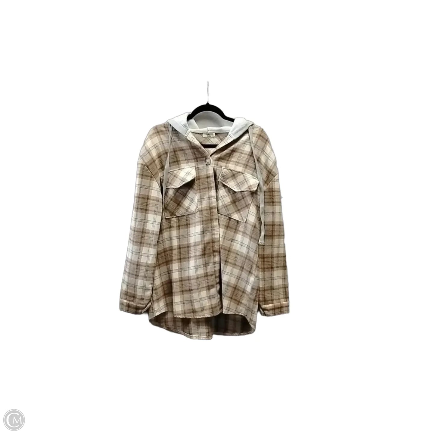 Jacket Shirt By Cme In Brown, Size: L