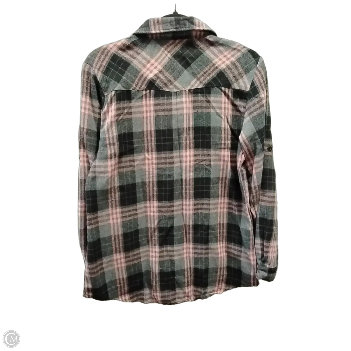 Top Long Sleeve By Cme In Plaid Pattern, Size: S
