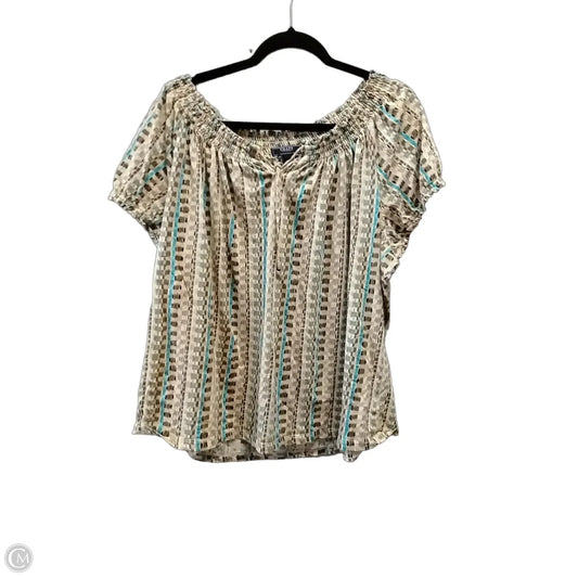 Blouse Short Sleeve By Chaps In Multi-colored, Size: 3x