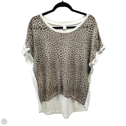 Sweater Short Sleeve By Christopher And Banks In Animal Print, Size: L