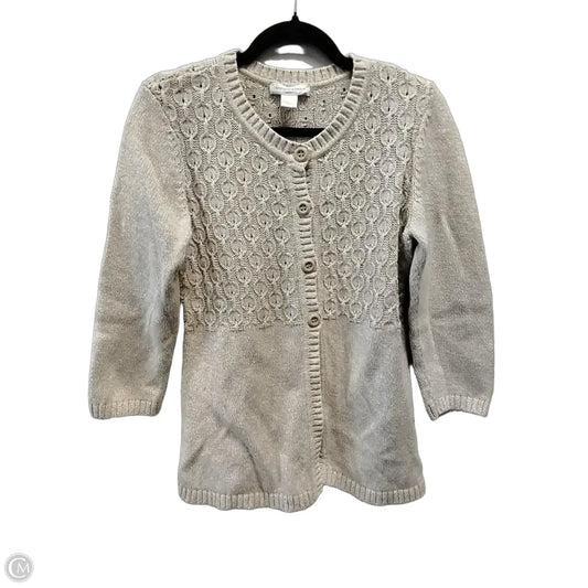 Sweater Cardigan By Christopher And Banks In Beige, Size: S