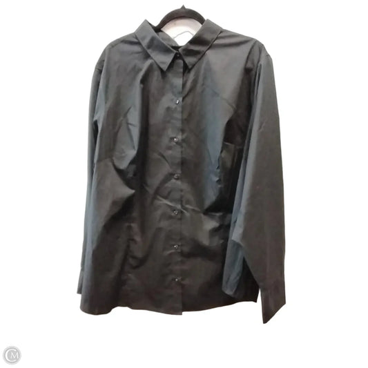 Blouse Long Sleeve By Liz Claiborne In Black, Size: 3x
